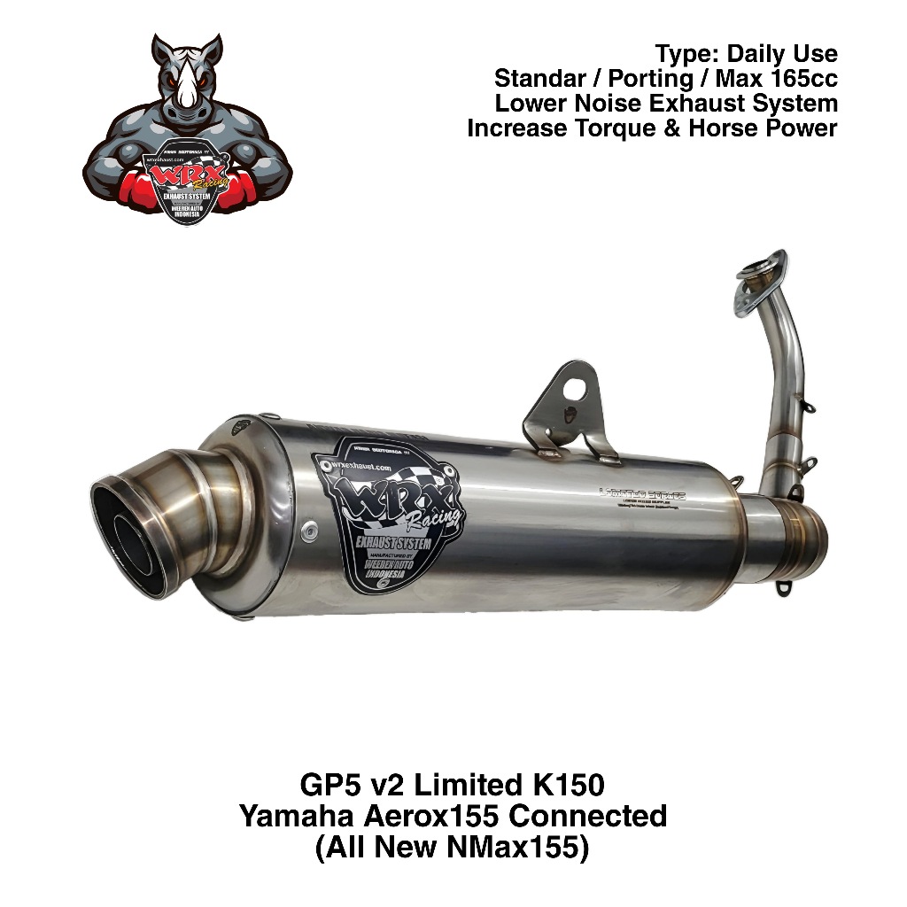 Knalpot WRX GP5 v2 Limited K150 New Aerox155