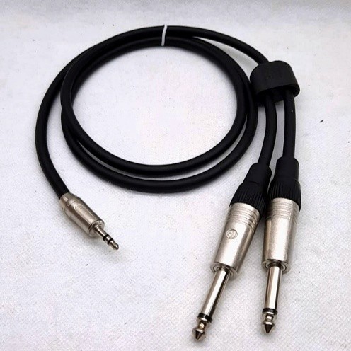 Kabel Splitter Audio AUX - Jack 3.5mm to 2 Akai mono male - 2 Meter
