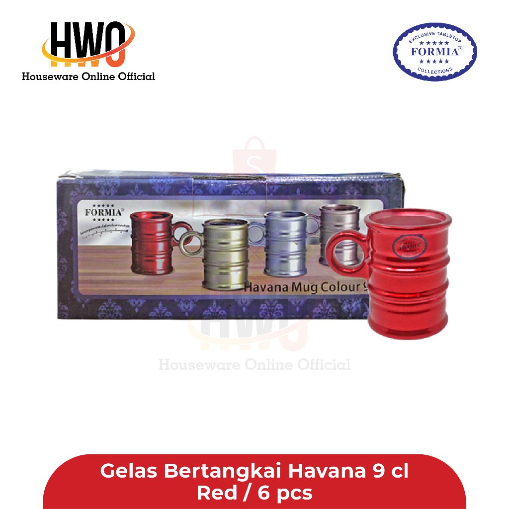 Formia Gelas Bertangkai Havana 9 Cl Red / 6 pcs