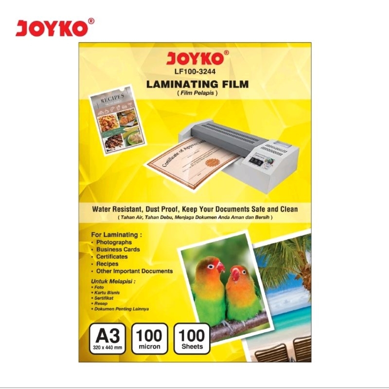 

Joyko Laminating LF100-3244 (A3) / Plastik Laminating A3