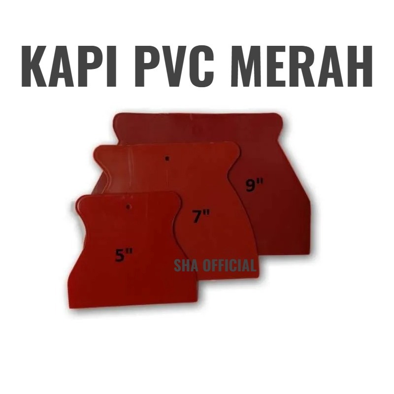 Kapi Kape Scraper Plastik Merah 5" 7" 9" Kapi Cat Dempul