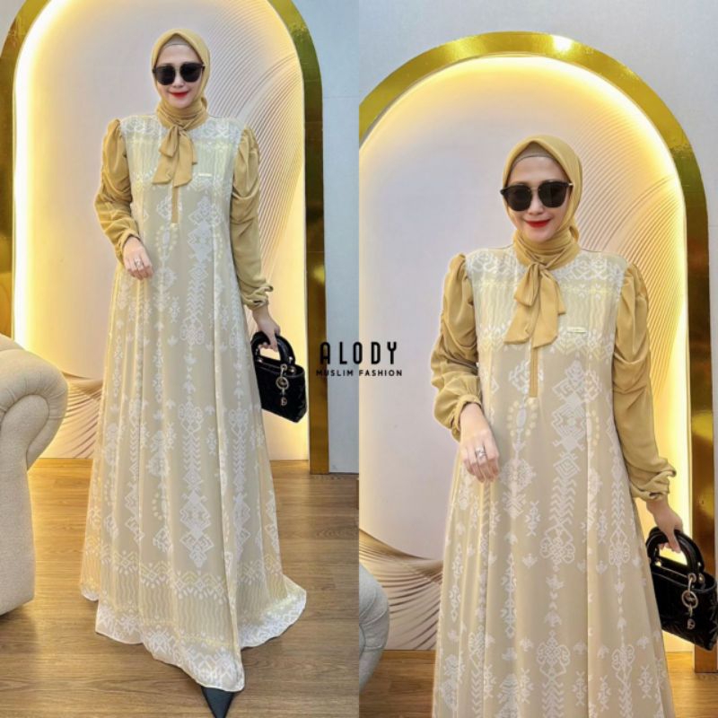 Yolanda Dress vol 2 set kerudung by Alody Original