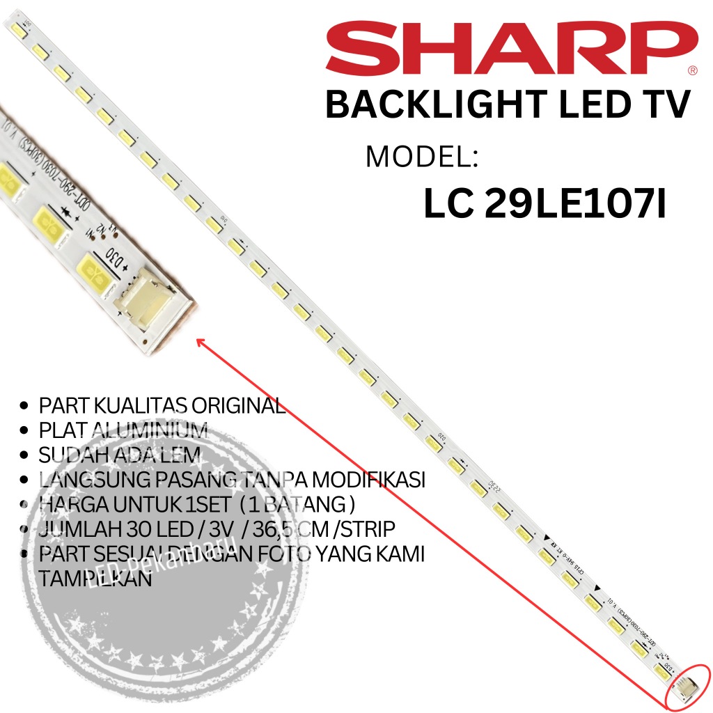 BACKLIGHT LED TV SHARP 29 INC LC 29LE507I 29LE507 29LE5071 LAMPU BL STRIP