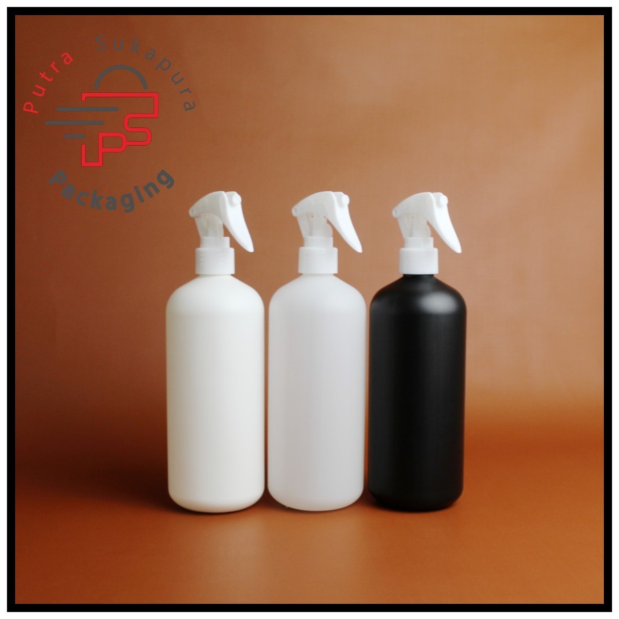 botol spray triger 500ml hdpe/botol triger 500ml/triger putih dw neck 24