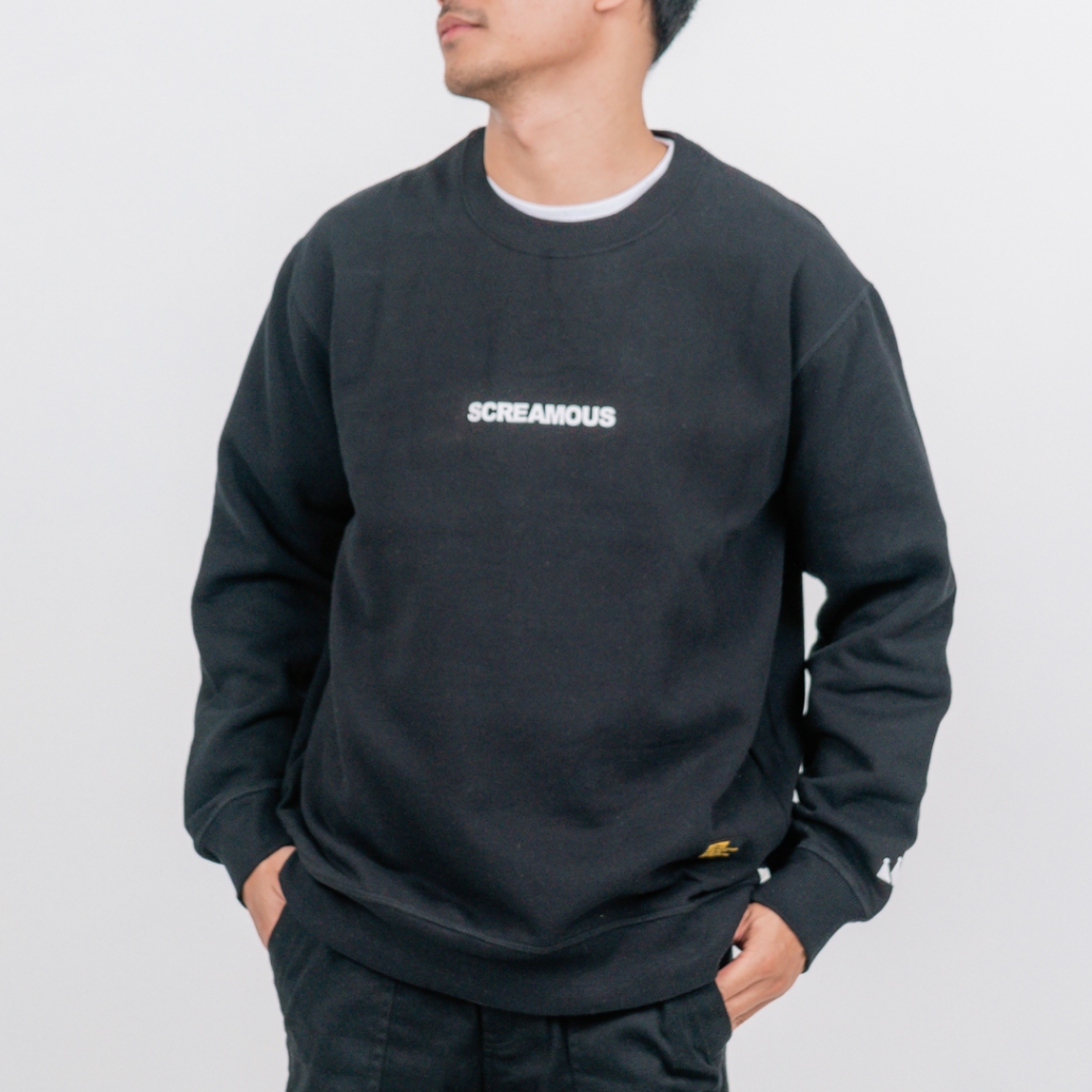 Screamous Sweater Pria Crewneck LEGEND TINY WHITE BLACK