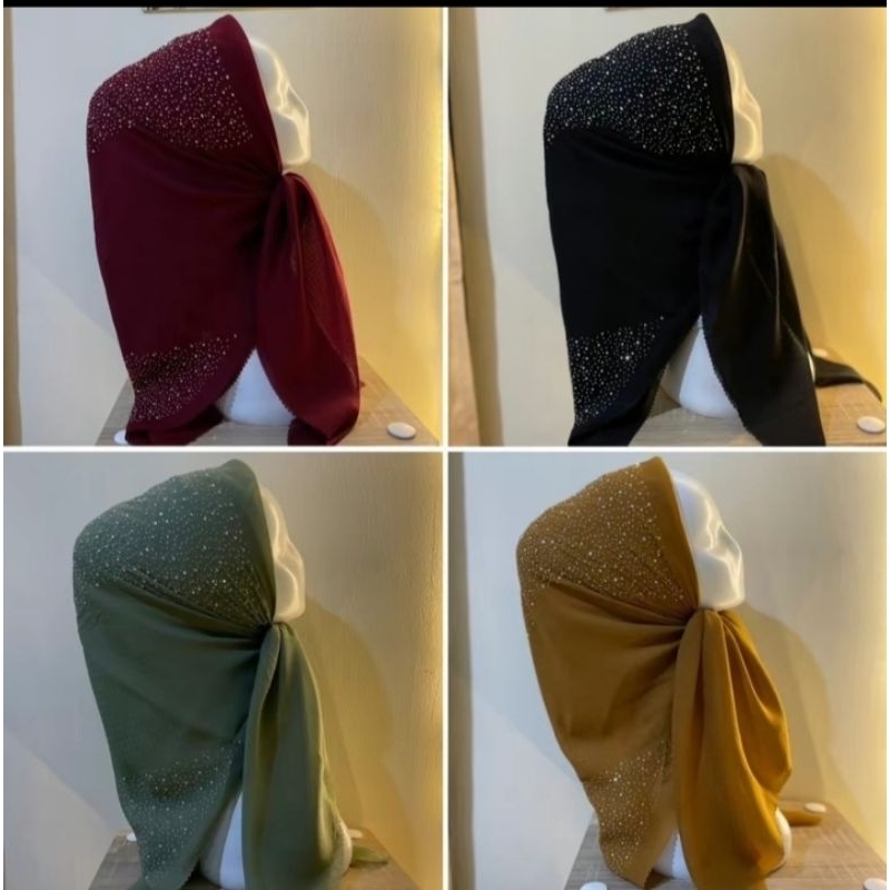 Hijab Segi Empat Payet Tabur Pesta Mewah