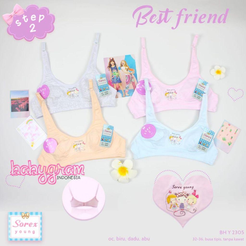 Sorex Young 2305 Miniset Bra Anak Remaja Step 2 Busa Tipis Tanpa Kawat