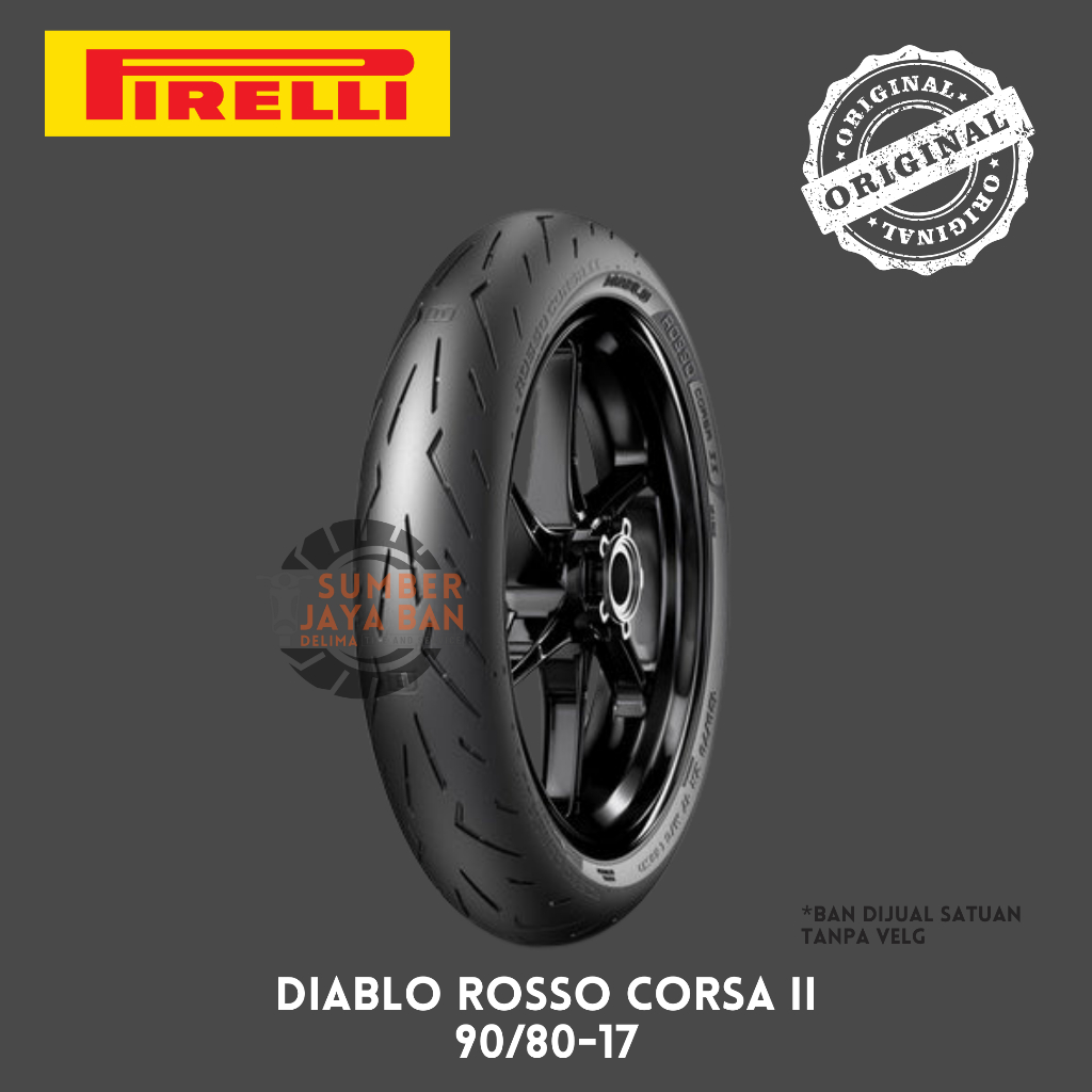 Pirelli Diablo Rosso Corsa II 90/80-17 Ring 17 90/80 Tubeless Tubles Tubless