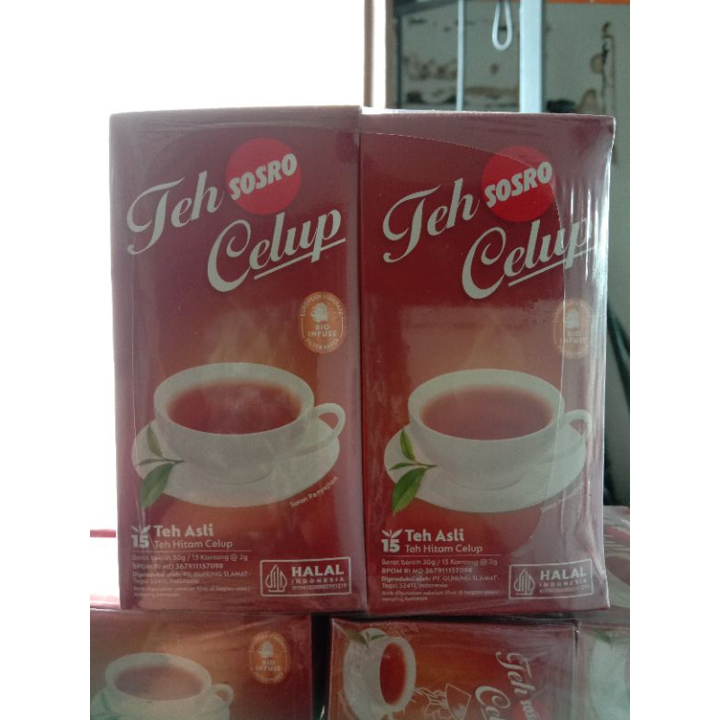 

Teh celup Sosro isi 15 kantong perslop 10 box