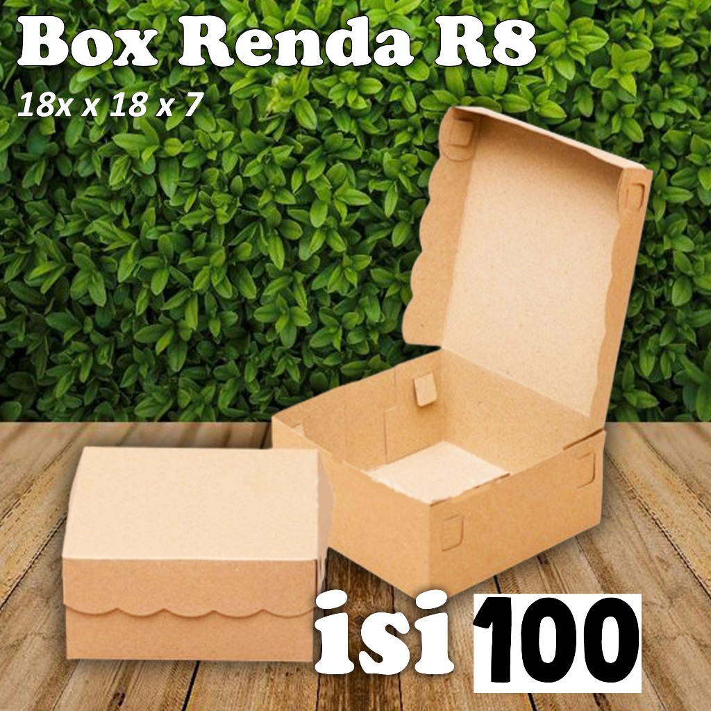 

Box Kraft 350 Renda Polos Kardus Kotak Nasi Catering Makanan R8 uk 18x18x7 (isi 100)