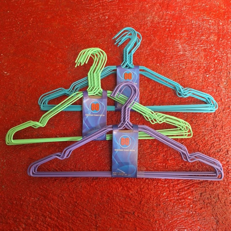 HANGER KAWAT WARNA/Hanger Baju/Hanger Kawat/Hanger Besi