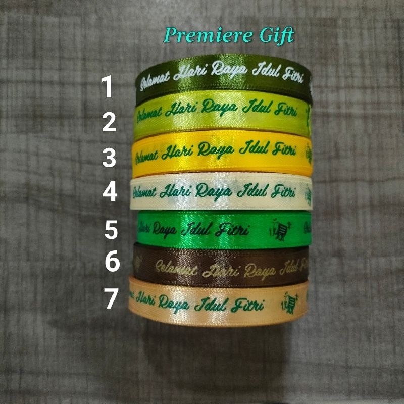 

(1 roll) pita satin lebaran idul fitri ukuran 1.2 cm