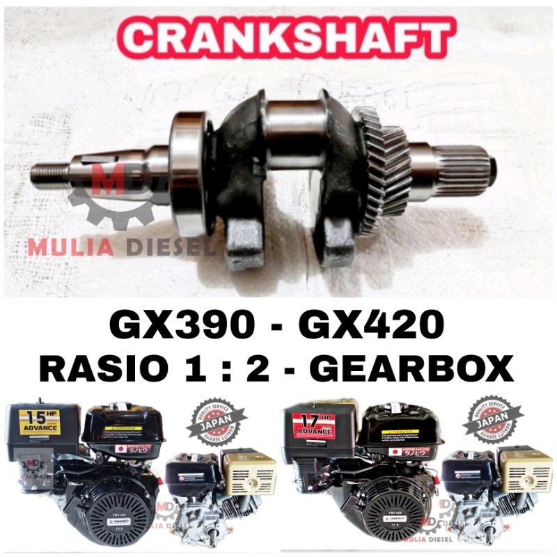 Crankshaft Askrup Askruk Mesin Penggerak GX390 GX 390 GEARBOX 1:2 Putaran Lambat