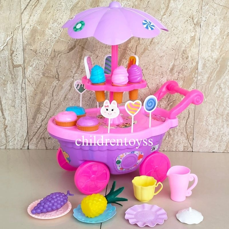 Mainan troli es krim SRG / Mainan dorongan es krim / gerobak dorong es krim