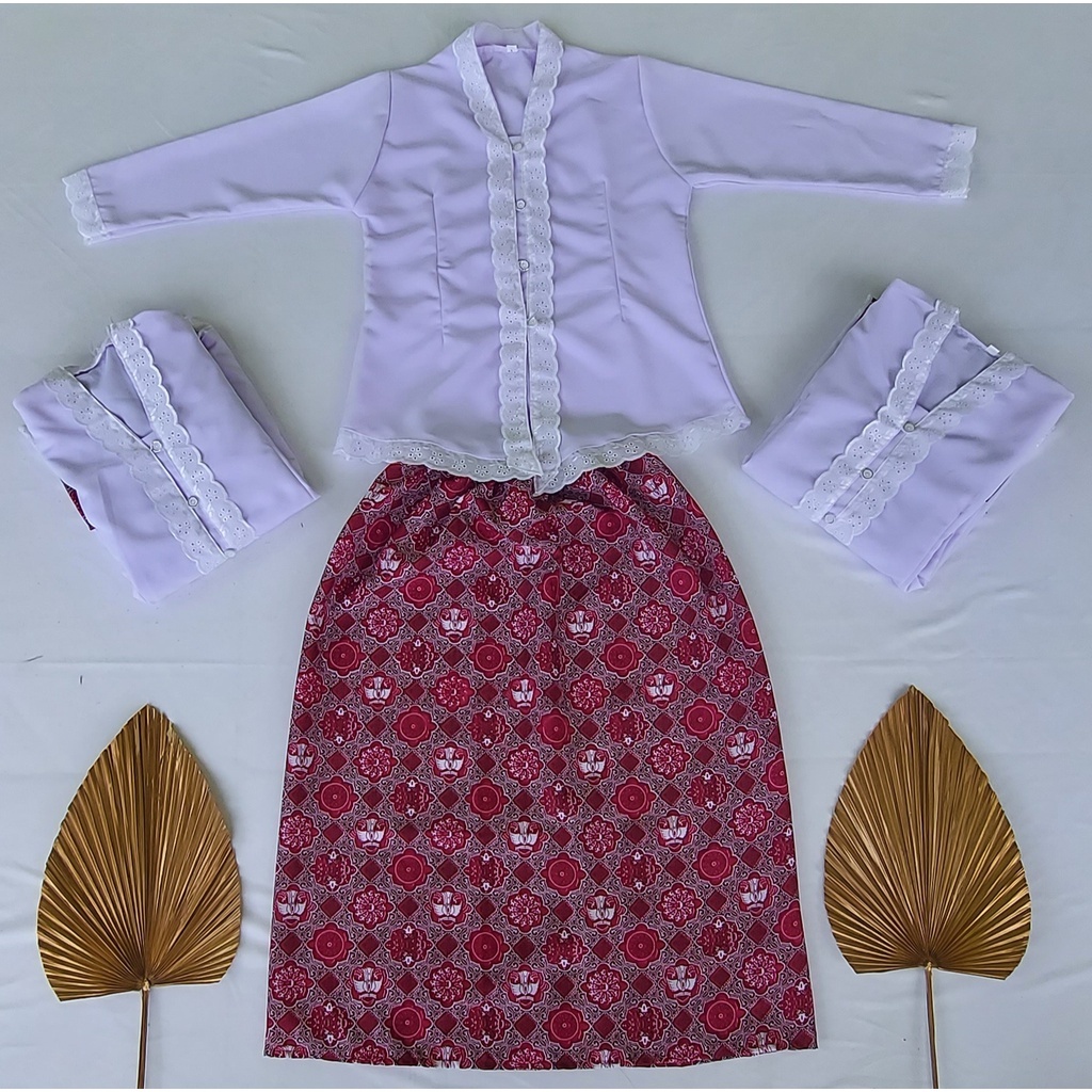 Setelan Kebaya Anak Putih Merah / Sekolah SD / Kebaya Sunda Sekolah / Kebaya SD / Kebaya anak/ Kebay