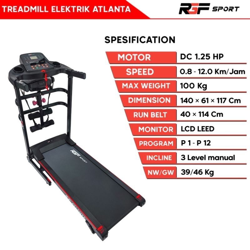 Alat Fitness Treadmill Elektrik RGF SPORT - Atlanta