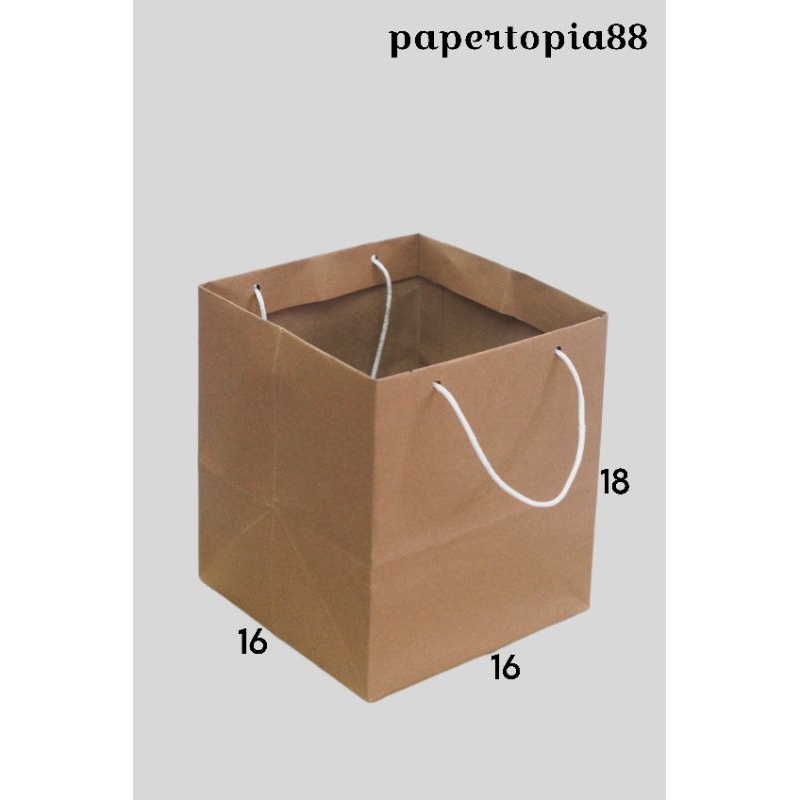 

Paper bag P 16 x L 16 x T 18 Coklat Polos Goodie Bag