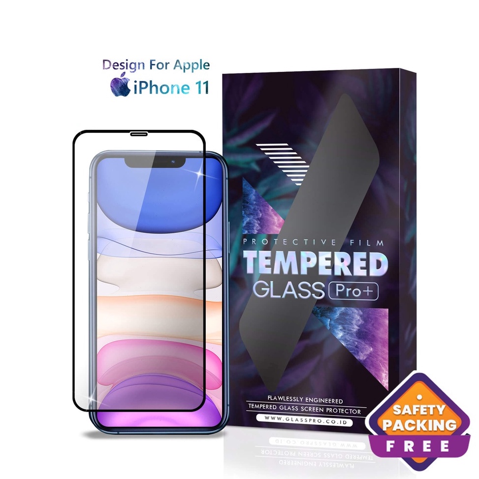 Glass Pro Tempered Glass iPhone 11 Full Cover  Premium Anti Gores screen protector not Anti Spy antispy case casing housing second Privacy glass matte iPhone Xr Full Screen  iPhone Series ART L2B5