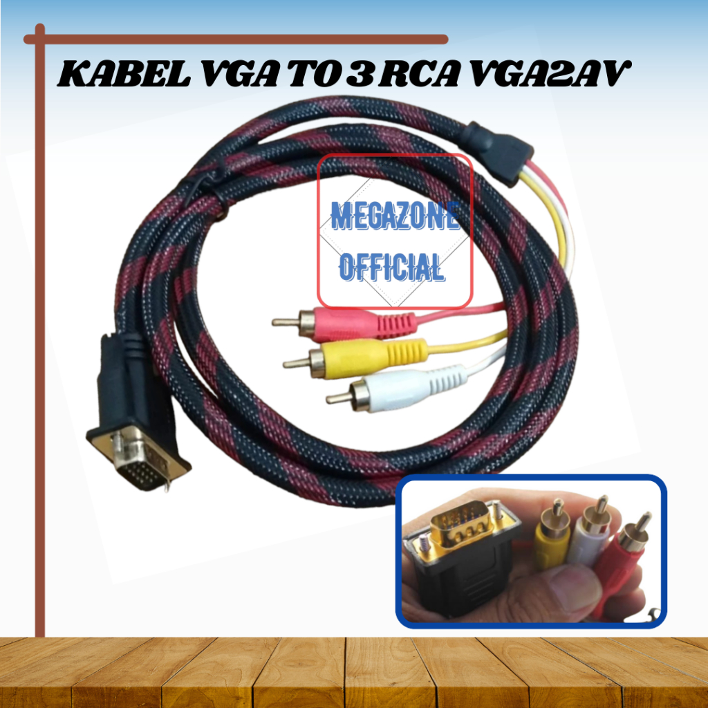 Kabel cable VGA to RCA 1.5M kabel vga to av