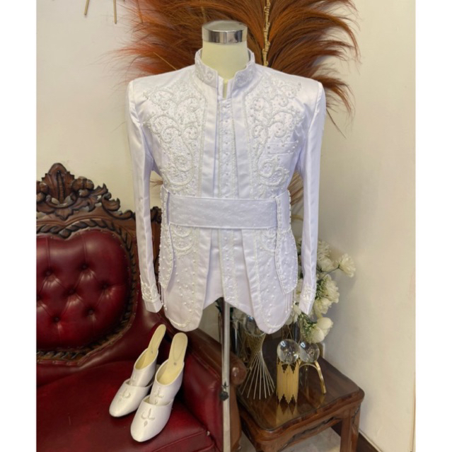 Beskap pengantin jawa | Beskap Jawa payet | Beskap Jawa putih