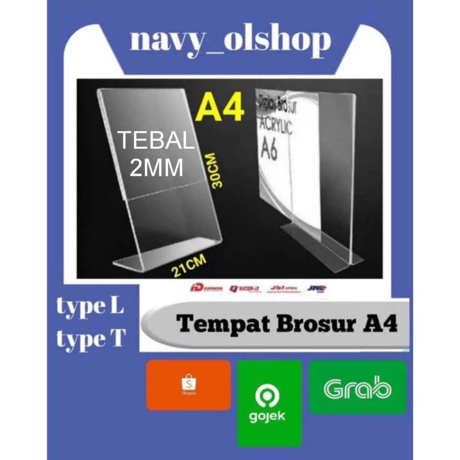 

STOK SIAP COD TEMPAT BROSUR TENT HOLDER TENT CARD AKRILIK DISPLAY UKURAN A4