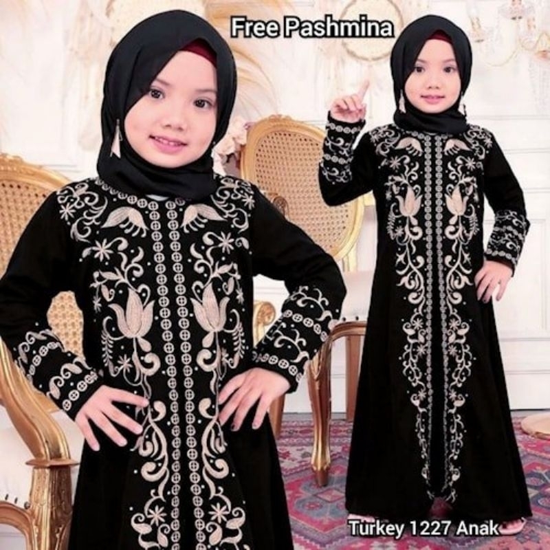 Abaya Bordir tURKI 1227 Anak