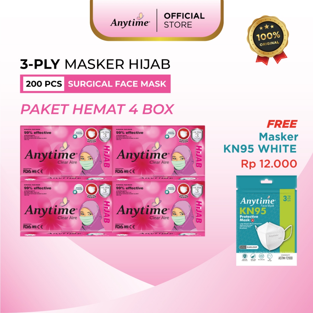 Masker Hijab Cantik & Fashion Terbaru 50pcs 4 BOX
