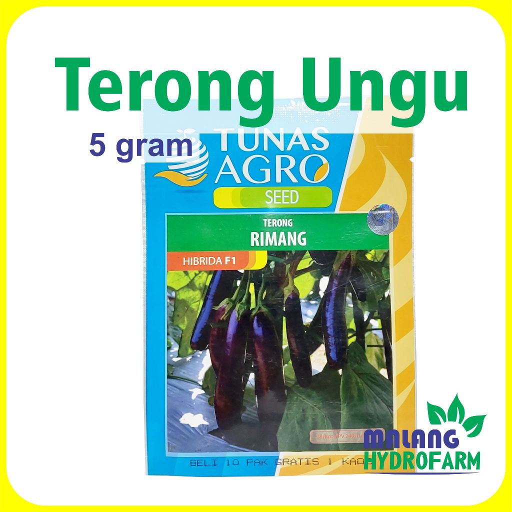 Benih Terong Ungu Rimang 5 gram Tunas Agro unggul bibit biji sayur yumi sayuran hydroponik hidroponi