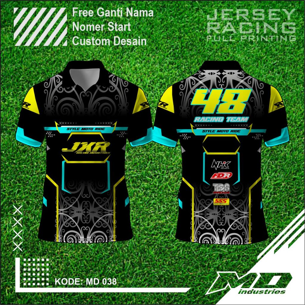 Jersey Balap Desain Keren - Baju Balap Racing Printing - Minimalis