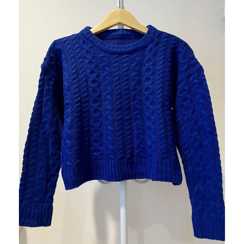 SWEATER RAJUT KEPANG CROP