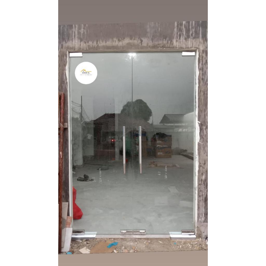 PINTU KACA TEMPERED / PINTU FLOORHINGE / PINTU KANTOR / PINTU CUSTOM MURAH