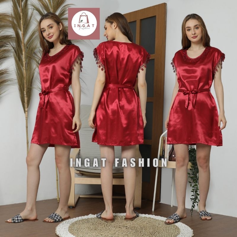 DASTER SATIN, BAJU TIDUR YUKENSI WANITA DEWASA BAHAN SATIN-YJ 22