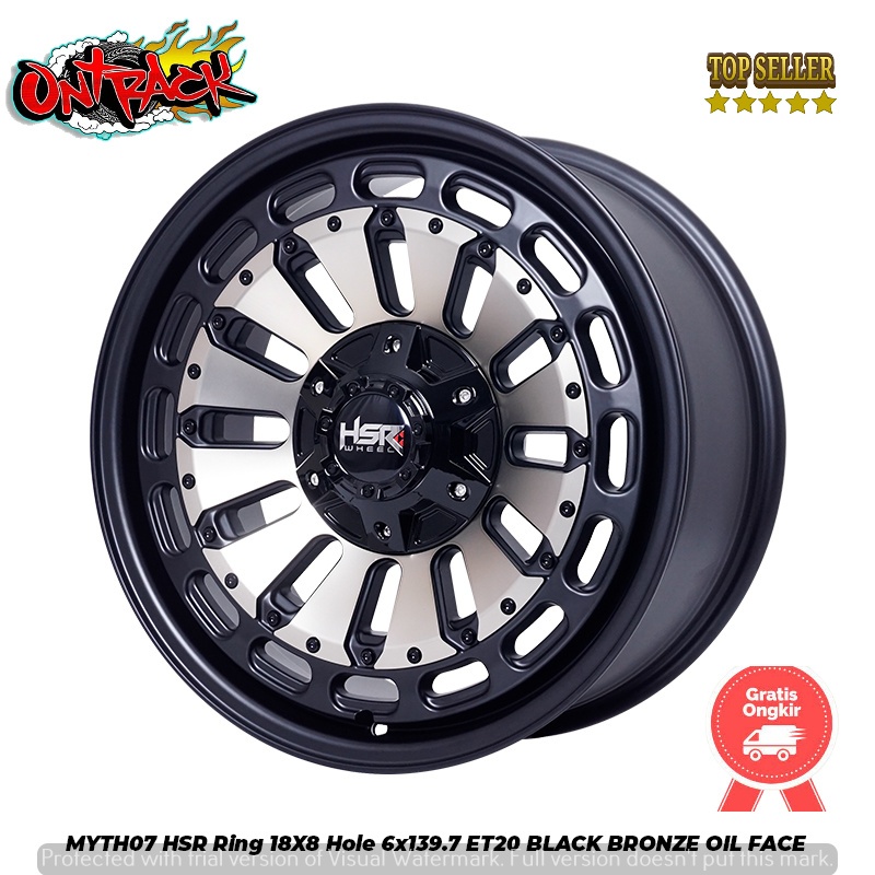 Velg Racing Buat Mobil Pajero Hilux Triton Hummer Everest Fortuner MYTH07 HSR R18X8 H6X139,7 ET20 BK