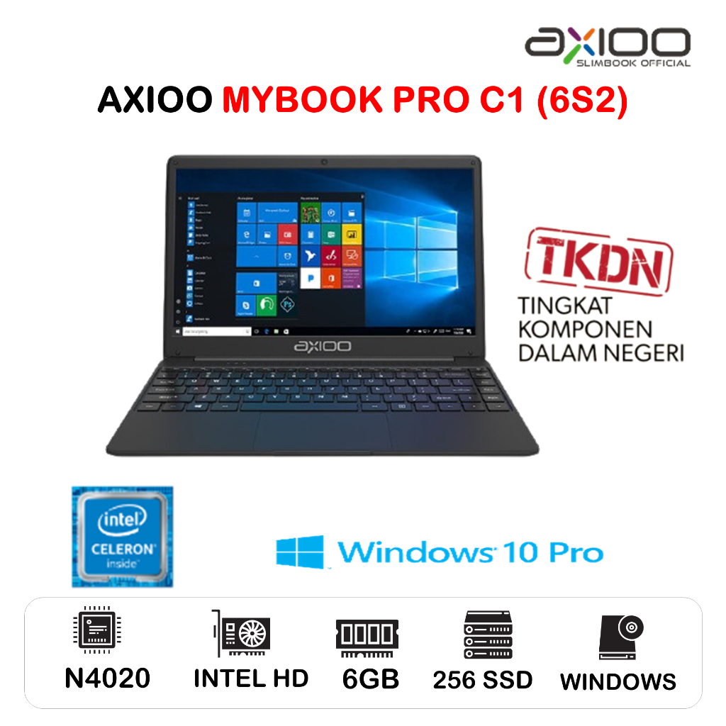 LAPTOP AXIOO MYBOOK PRO C1 (6S2) N4020 6GB 256 SSD Windows 10