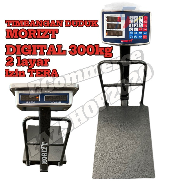 timbangan duduk digital morizt 300kg double display