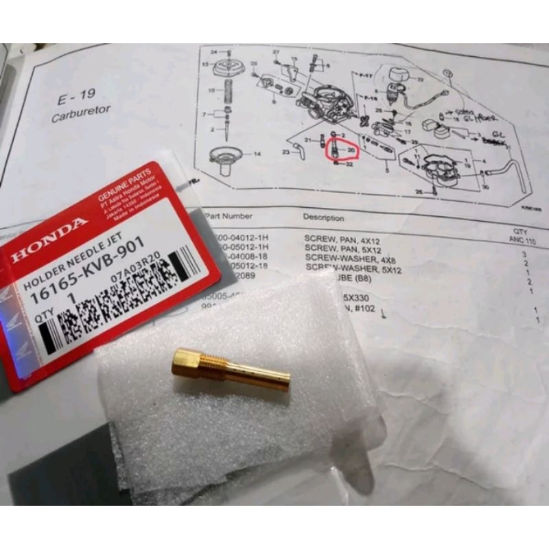 HOLDER NEEDLE JET RUMAH MAIN JET motor HONDA BEAT VARIO LAMA KARBU SPACY KARBU SCOPY KARBU