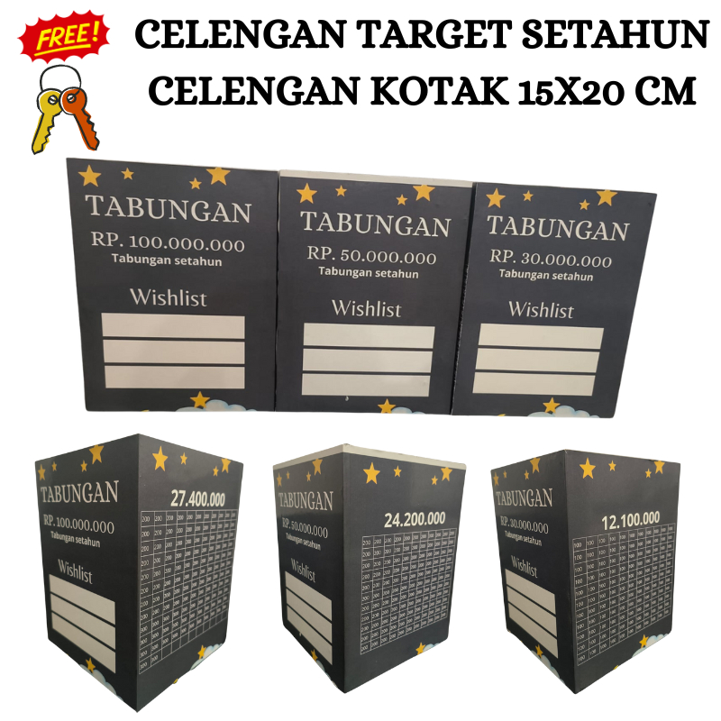 Celengan Target Jumbo XXL Buka tutup Tabungan besar bisa custom