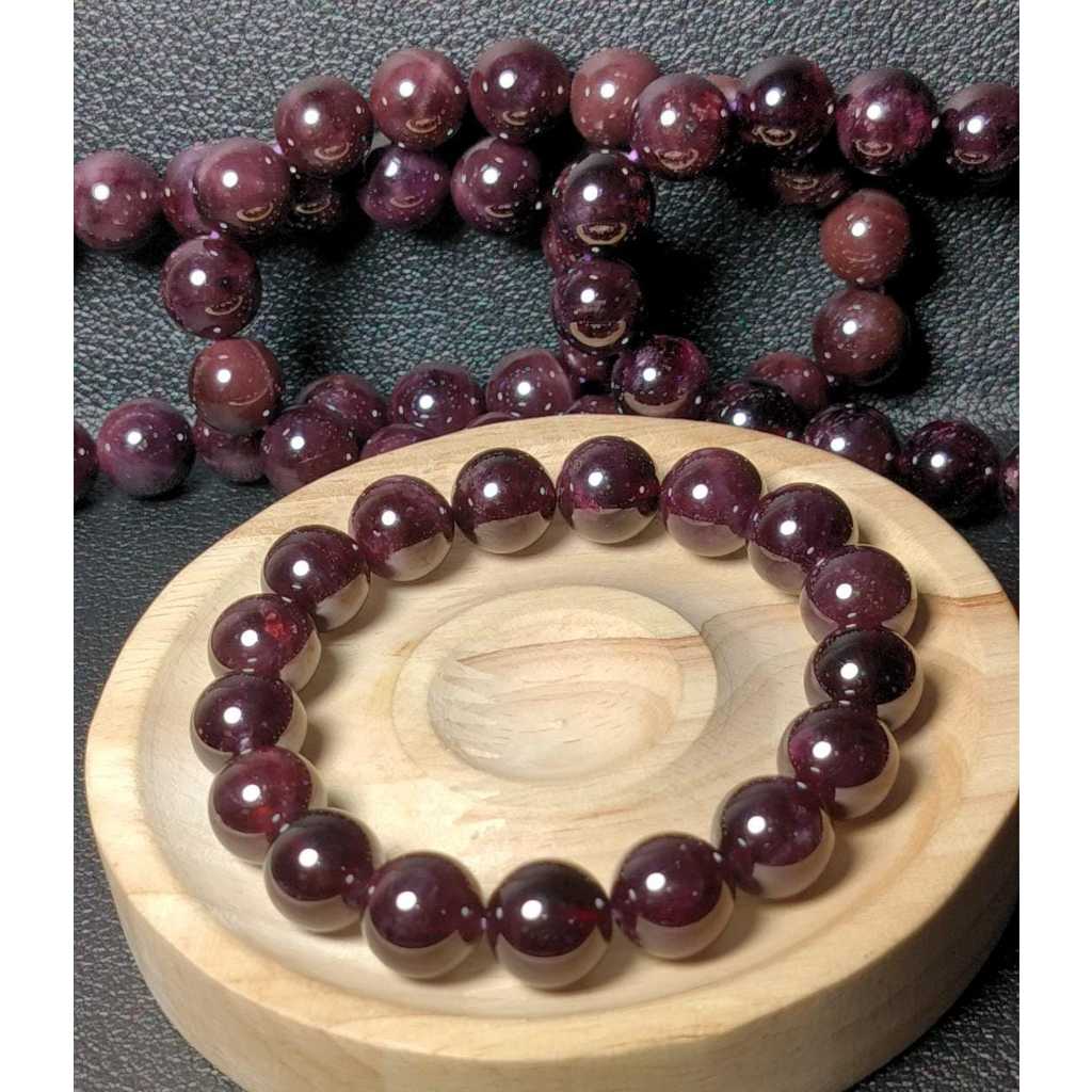 Gelang Red Garnet Natural 12 mm Star Light Top Grade
