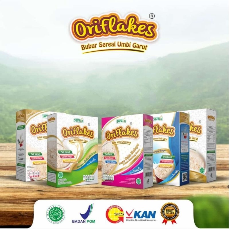 

ORIFLAKES 350gram Ready Pekanbaru - sereal umbi garut solusi asam lambung dan diet sehat