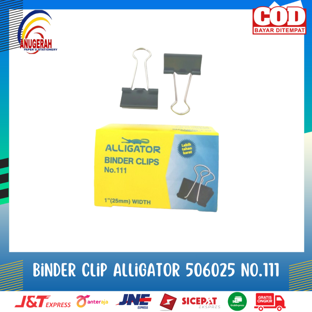 

ALLIGATOR 506025 NO.111 BINDER CLIP (PCS)