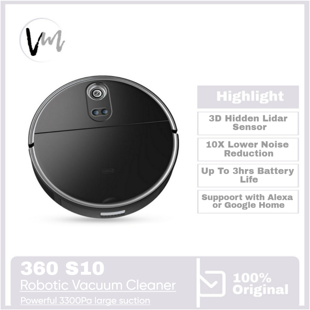 360 Robot Vacuum Cleaner S10 Triple-Eye LiDAR Impressive Suction Power