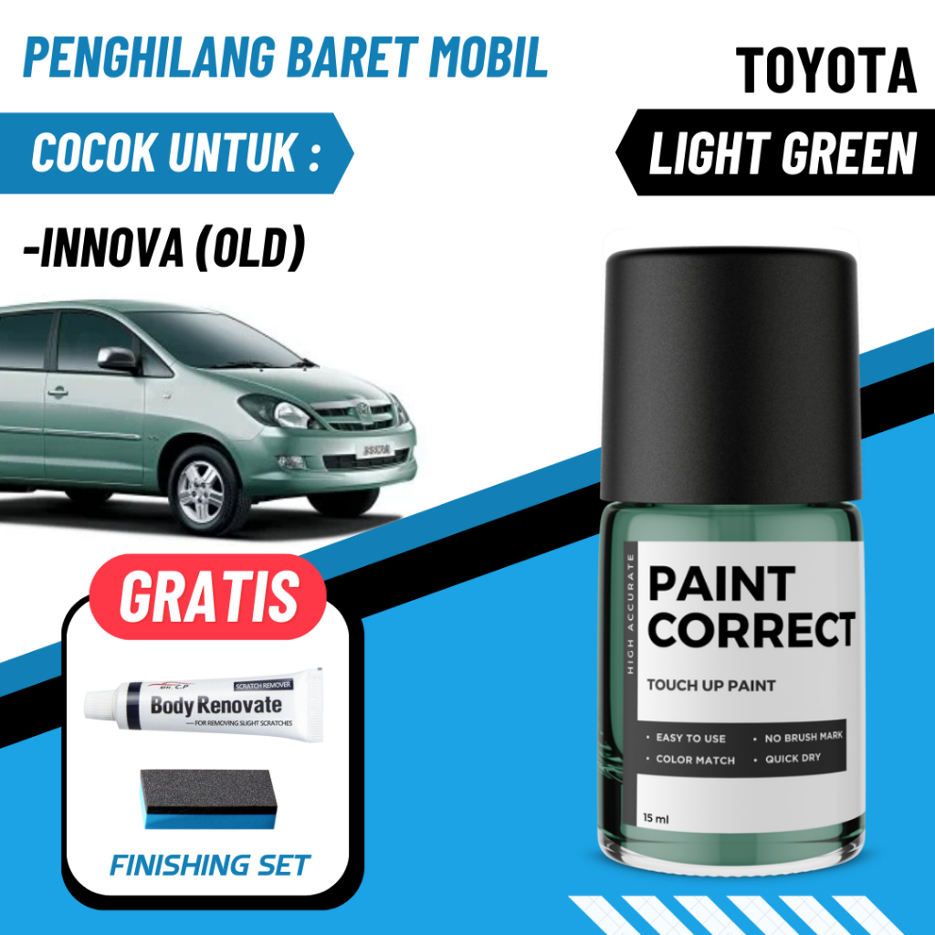 CAT OLES PENGHILANG BARET MOBIL TOYOTA 6S8 LIGHT GREEN HIJAU MUDA