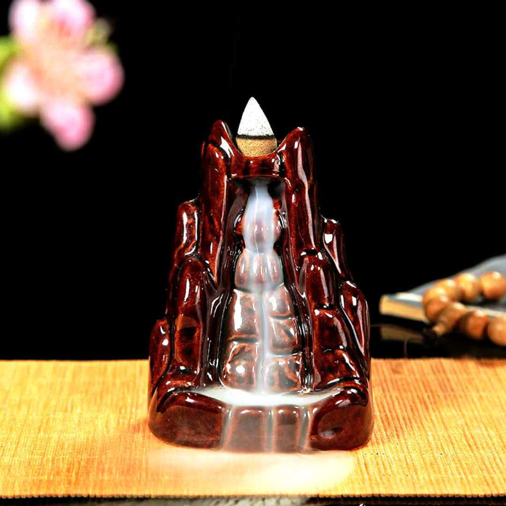 Seni Kerajinan Keramik Tempat Bakar Dupa Backflow Asap Turun Bawah