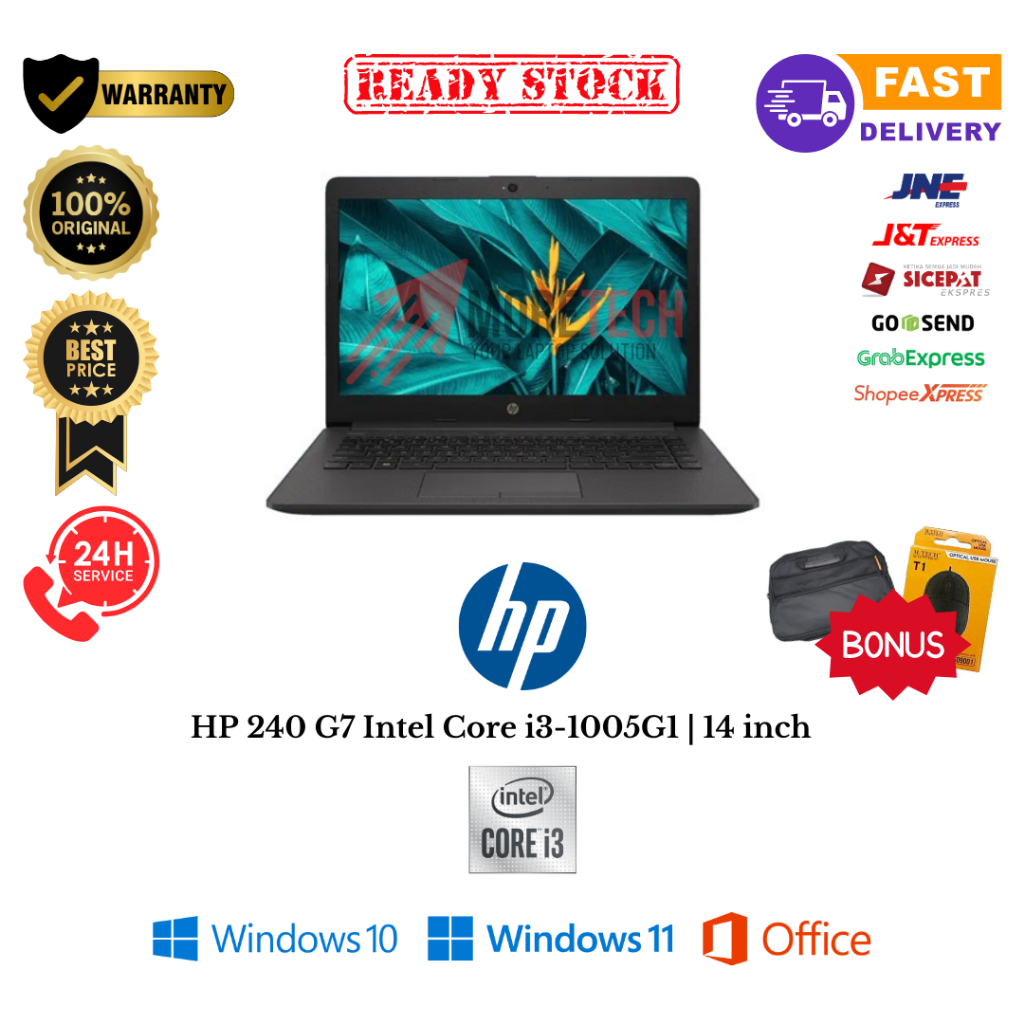 Laptop HP 240 G7 Intel Core i3-1005G1 | RAM 4GB SSD 256GB | 14 inch