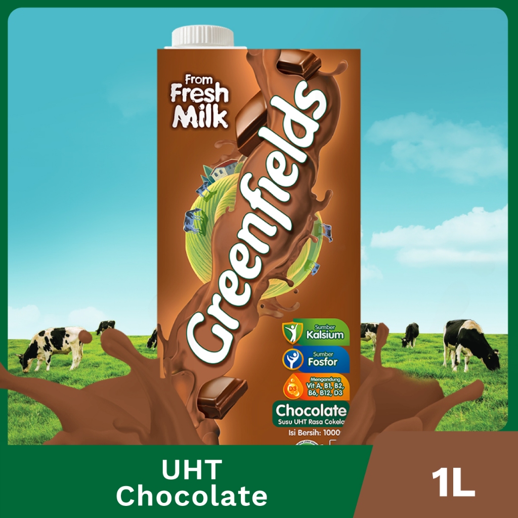 

Susu UHT Greenfield CHOCOLATE 1000 ml | 1 LT | 1 L | COKLAT | SELITER