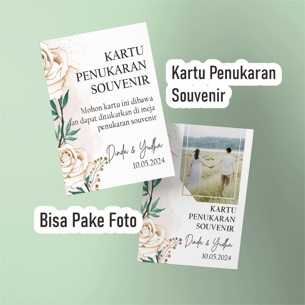 Kartu Penukaran Souvenir | Kupon Pengambilan souvenir | Voucher Wedding 001 i