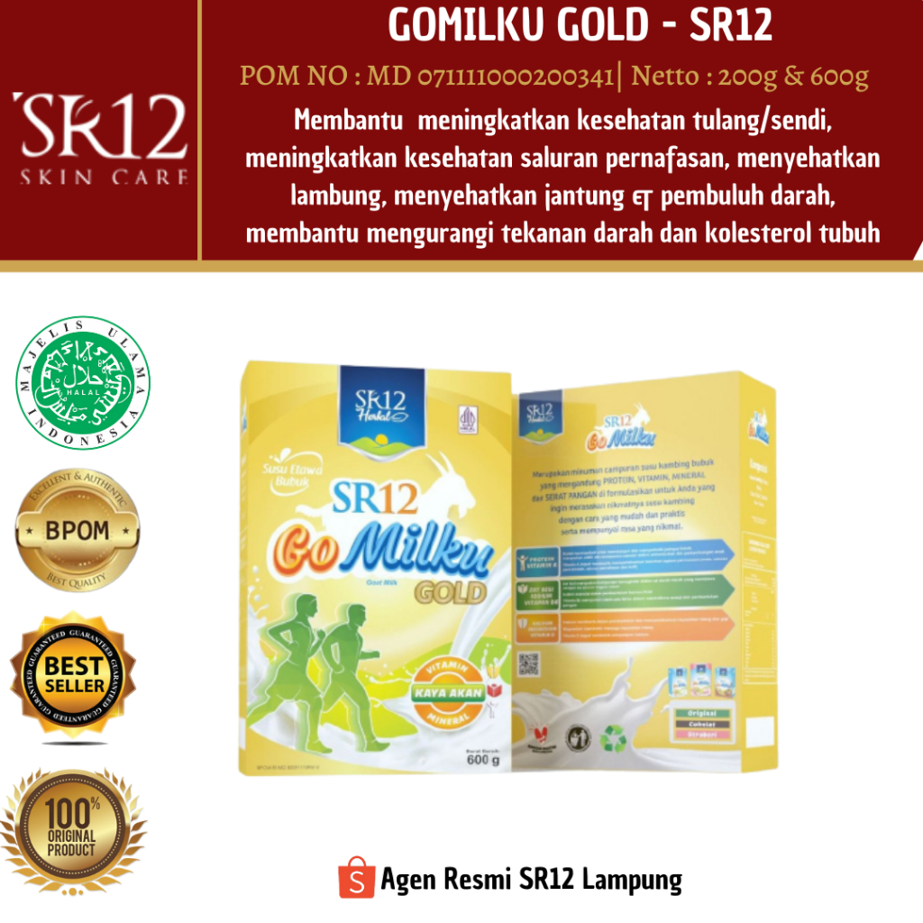 

SR12 GOMILKU GOLD/SUSU ETAWA/EKSTRA JAHE & BAWANG PUTIH