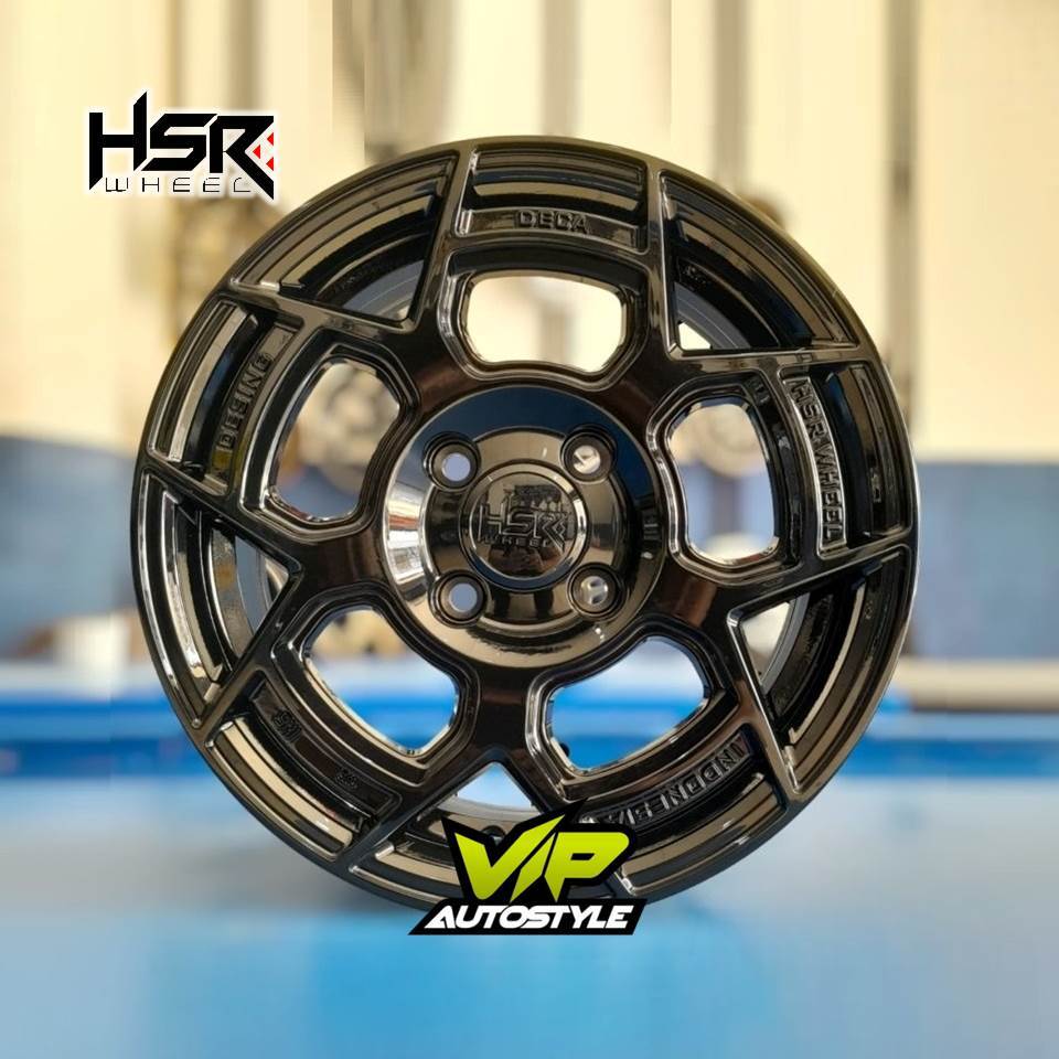 Velg Mobil Wuling air ev, calya, sigra, Type HSR DECA Ring 14 Racing Black