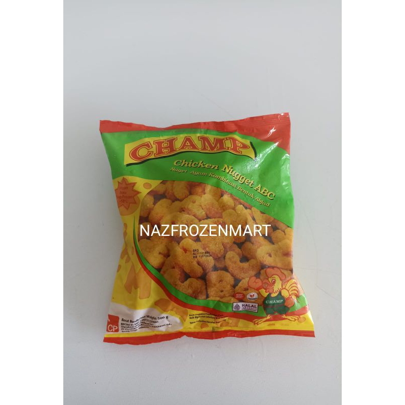

CHAMP CHICKEN NUGGET ABC 500GR/NAGET AYAM BENTUK ABJAD