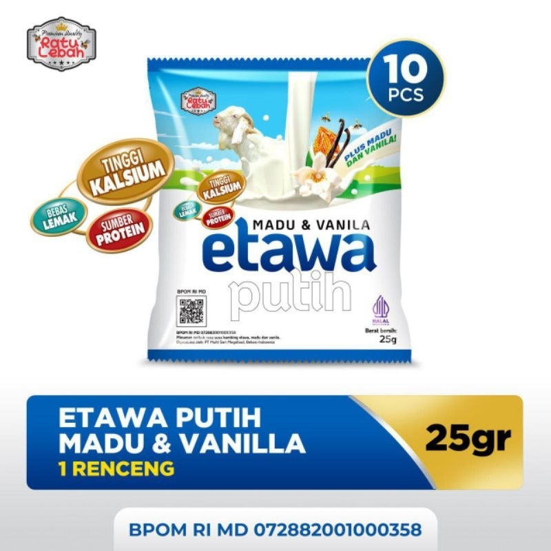 

PAKET 2 BOK SUSU KAMBING ETAWA PUTIH 10 sacset Ratu Lebah | etawa + jahe + vanila 1 bok 10 Sachet
